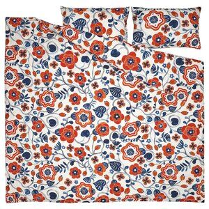 New !  IKEA KANONVISKA Flowers Duvet Cover And Pillowcases King 106.140.46
